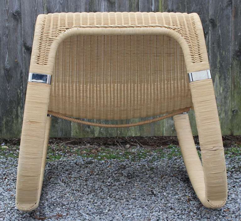 Mid-Century Modern Rattan Rocking Chair