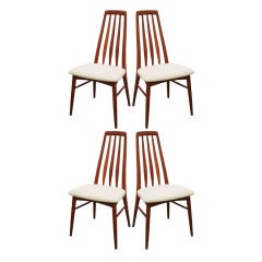 Set of Four Eva Chairs by Niels Kofod Larsen