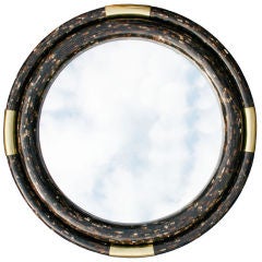 Karl Springer Large Reticulated Horn and Bronze Mirror