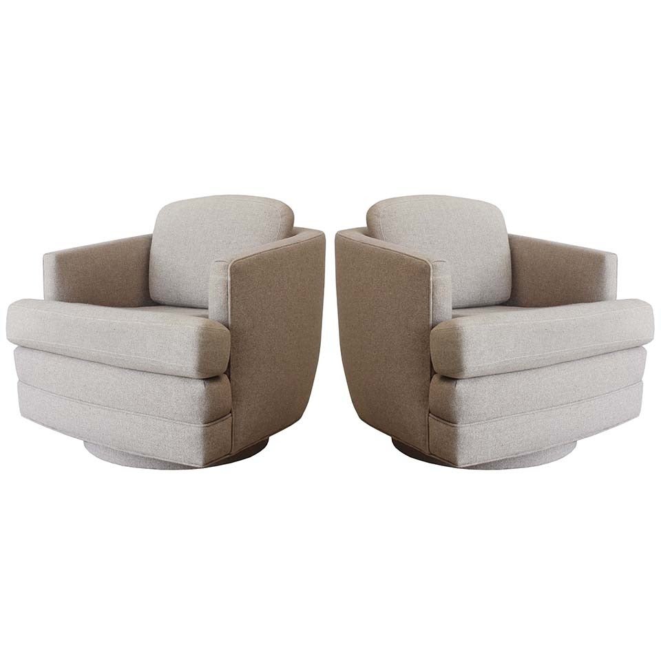 Pair Swivel Armchairs