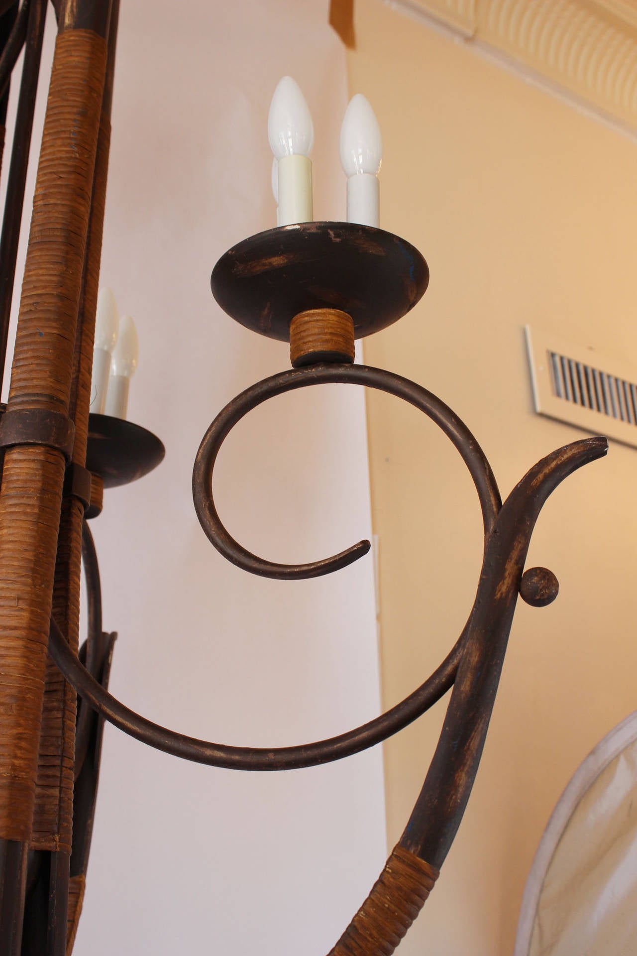 Rattan Chandelier For Sale at 1stdibs