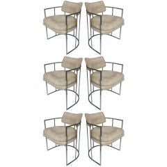 Six MIlo Baughman Dining Chairs