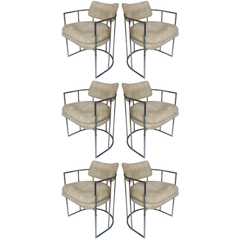 Six MIlo Baughman Dining Chairs