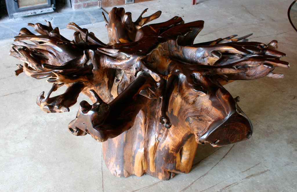 Wood Massive Tree Trunk Dining Table