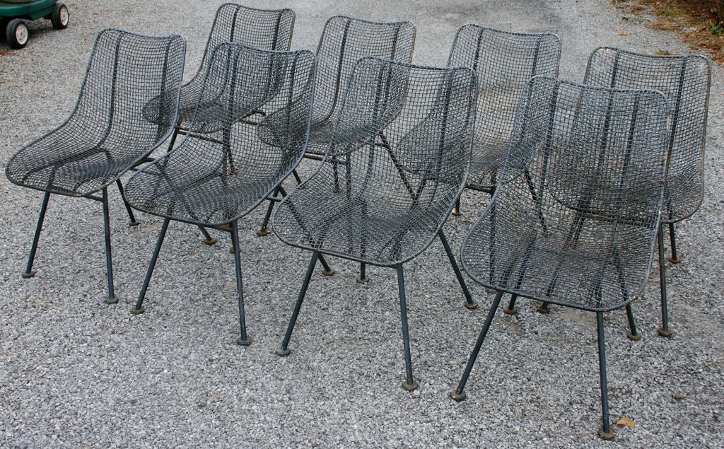 Late 20th Century Set of Eight Woodard Chairs