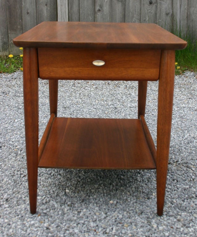 Mid-20th Century Pair American Walnut Side Tables