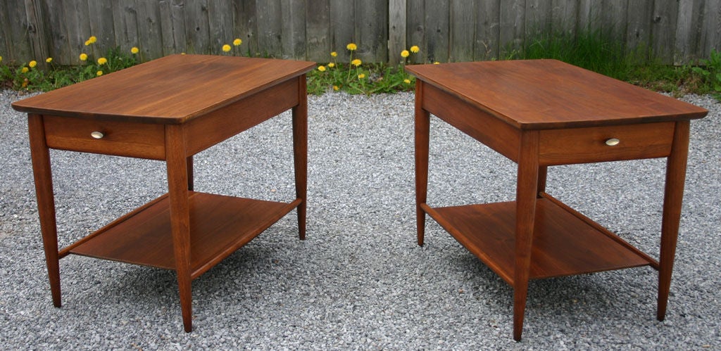 Pair American Walnut Side Tables 4