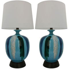 Large Pair Ceramic Lamps