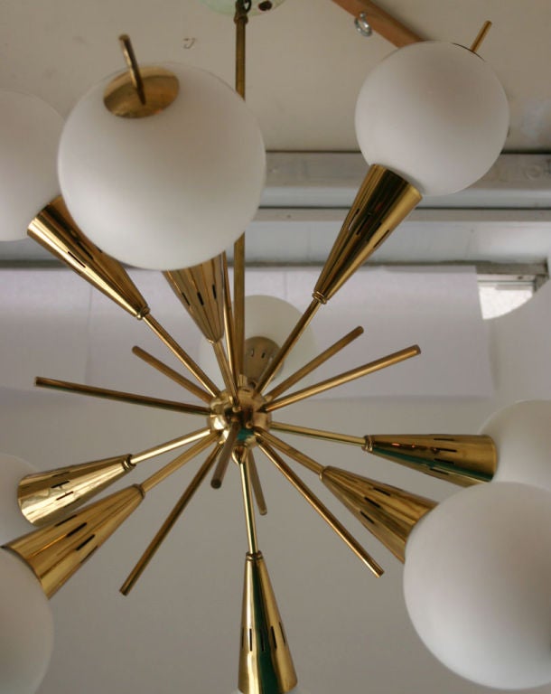 Brass Italian Sputnik Style Chandelier