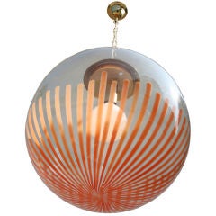 Venini Striped Globe Pendant