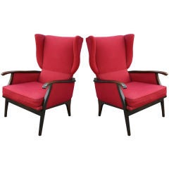 Pair Paolo Buffa Reclining Armchairs