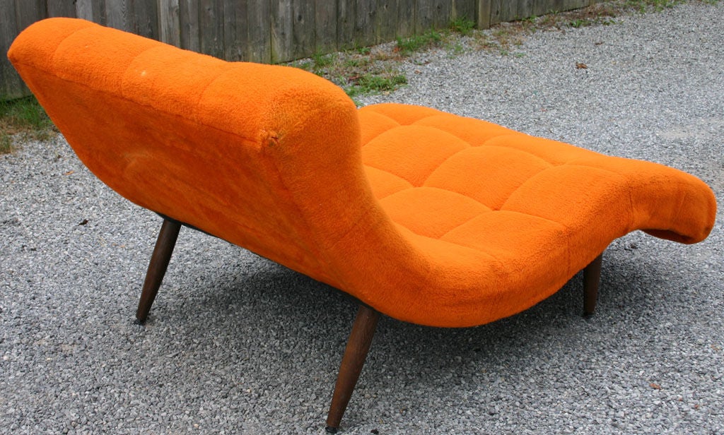 Wood Adrian Pearsall Tufted Chaise