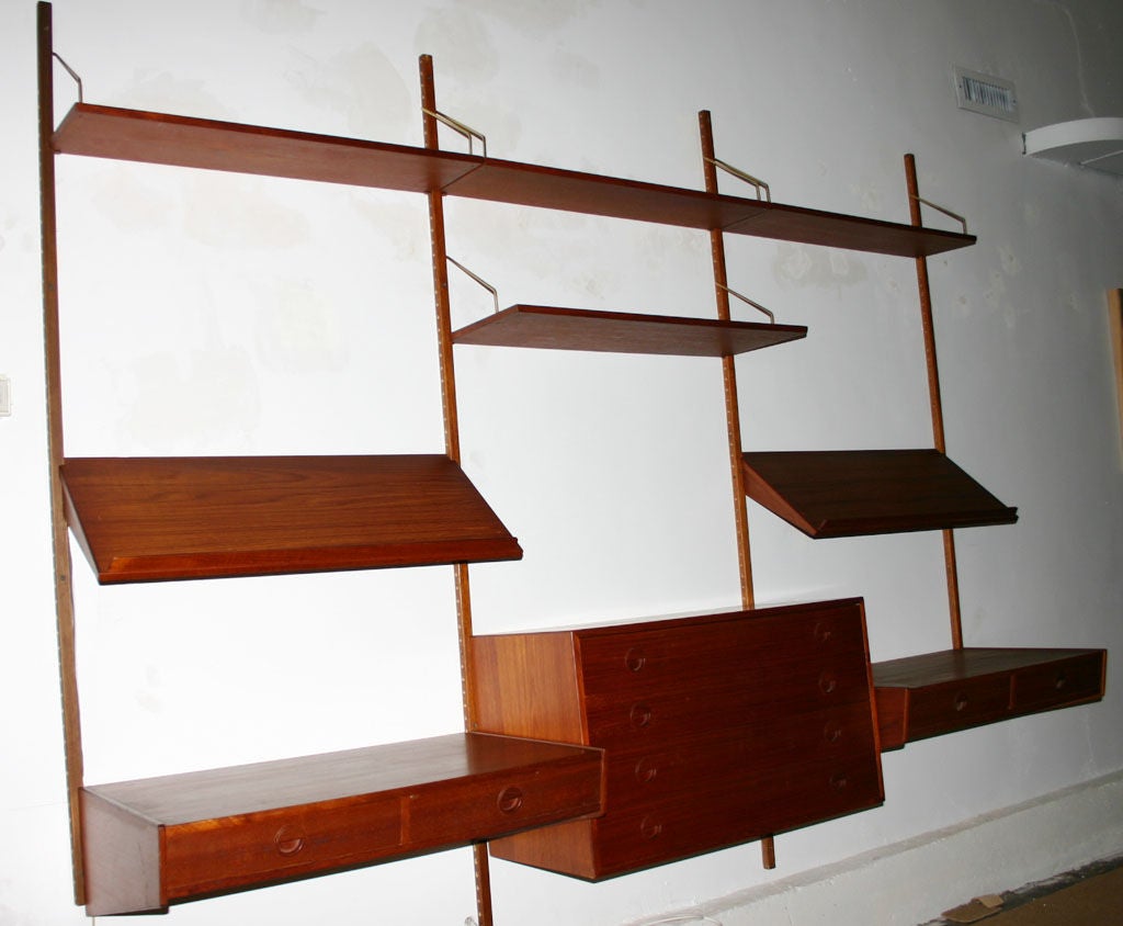 Danish Double Desk Wall Unit at 1stDibs