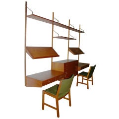 Danish Double Desk Wall Unit