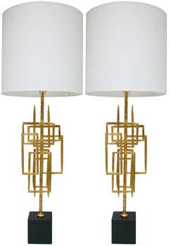 Pair Italian Gilt Metal Lamps