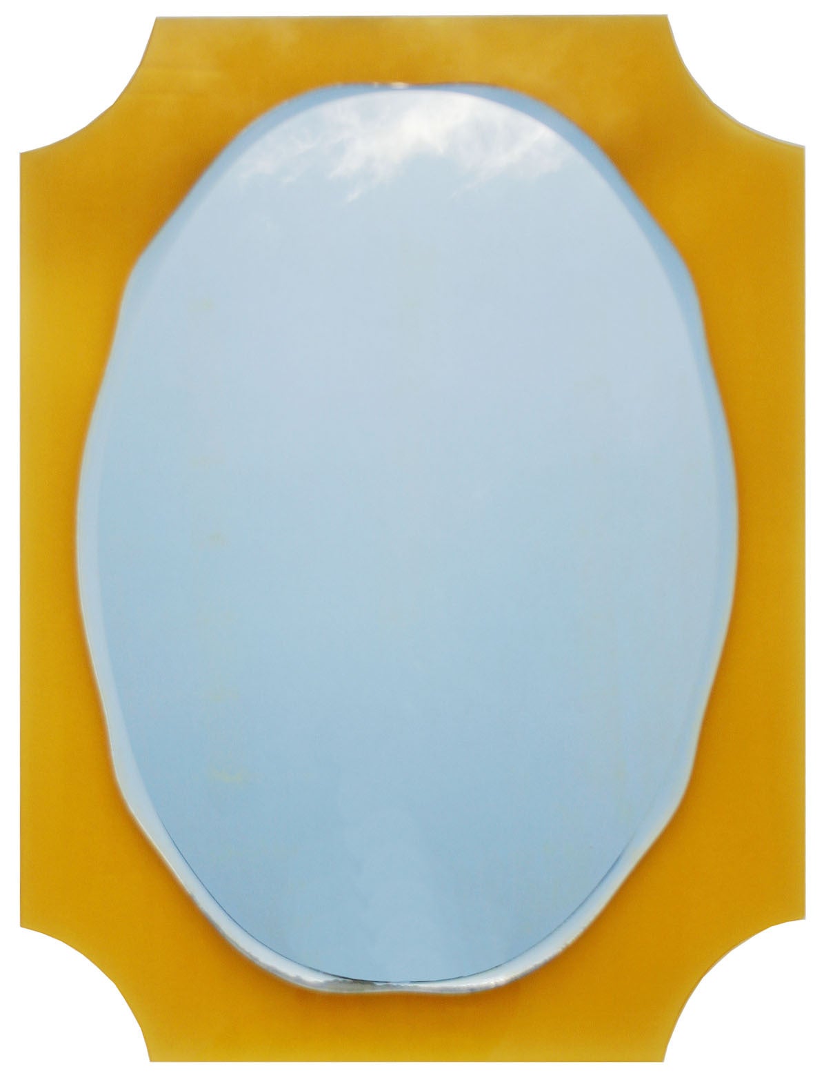 Italian Yellow Glass Mirror For Sale
