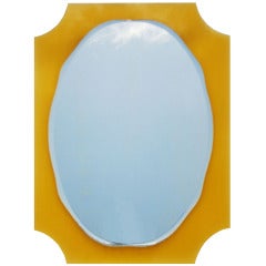 Italian Yellow Glass Mirror 1