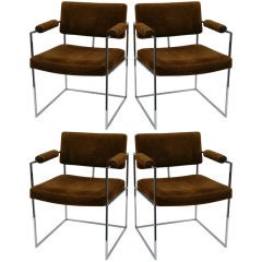 Set of Four Milo Baughman Dining Chairs