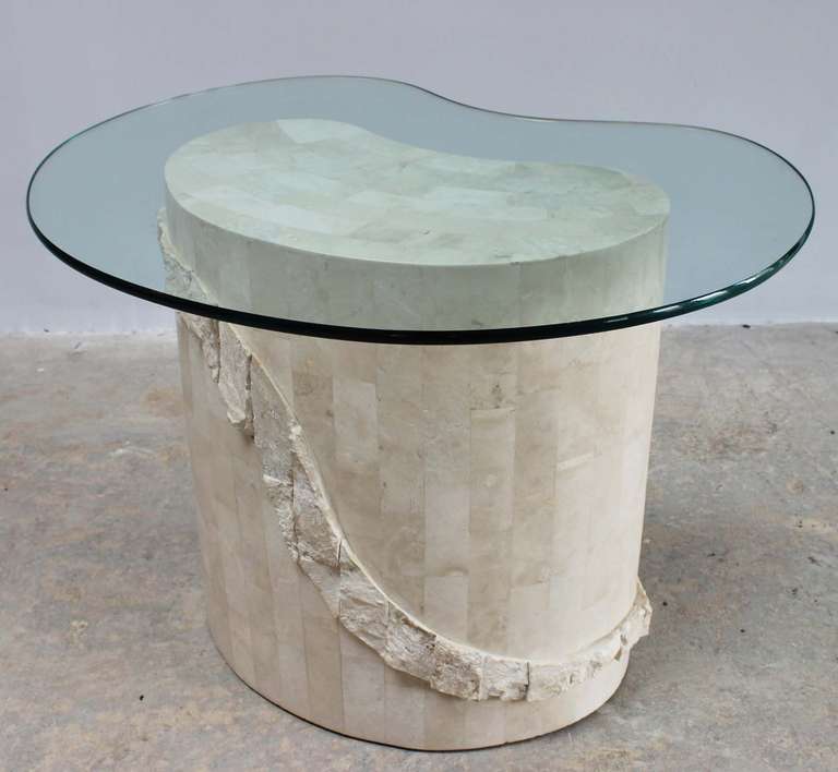 20th Century Pair Tesselated Marble Side Tables