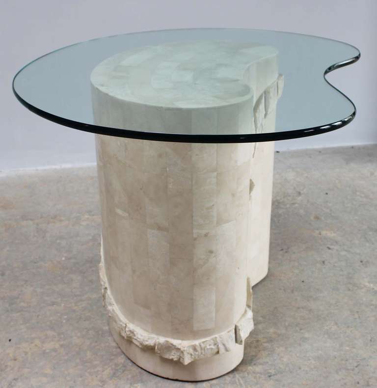 Stone Pair Tesselated Marble Side Tables