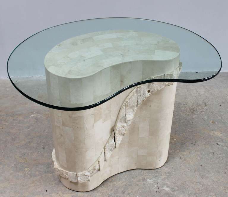 American Pair Tesselated Marble Side Tables