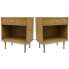 Pair Modern Mahogany Nightstands