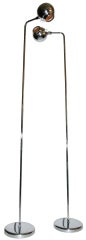 Pair Chrome Floor Lamps