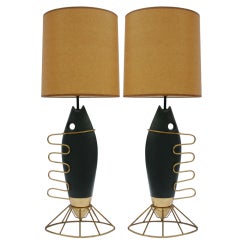 Pair Fish Lamps Pair Fish Lamps