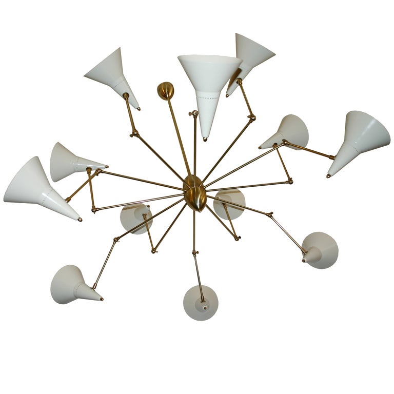 12 Arm Articulating Chandelier at 1stdibs