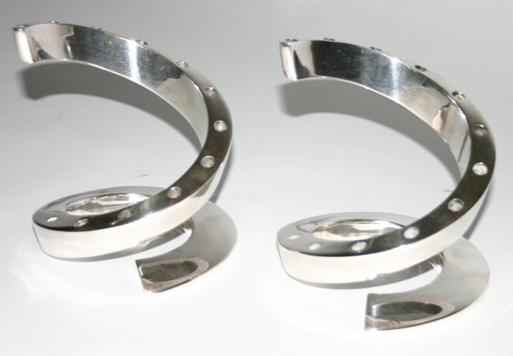 12-hole spiral silverplate candle holders designed by Bertil Vallien for Dansk. Made in France.