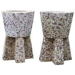 Pair Stone Mosaic Planters 11