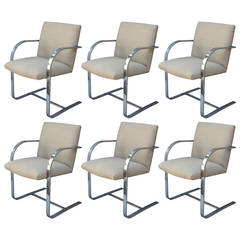 Six Chrome Cantilever Chairs