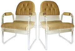 Pair Lucite Chairs