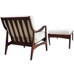 Rosewood Chair and Ottoman
