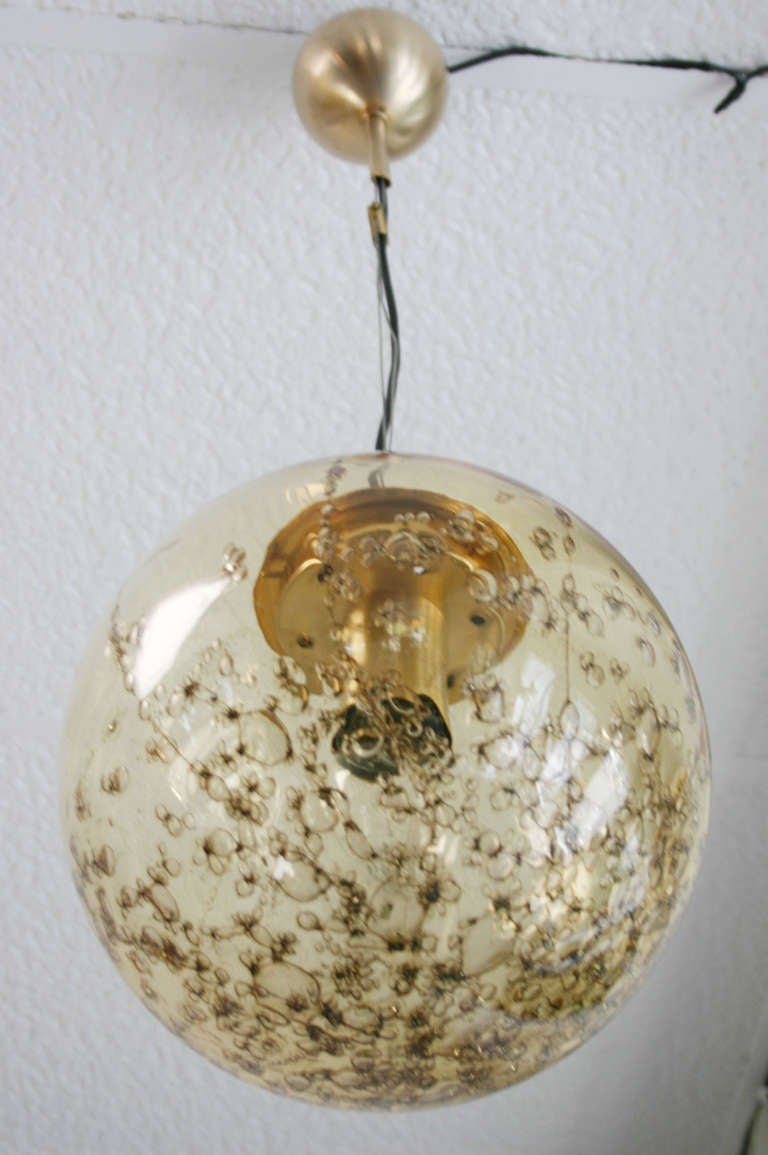 Mid-Century Modern La Murrina Champagne Globe Pendant For Sale