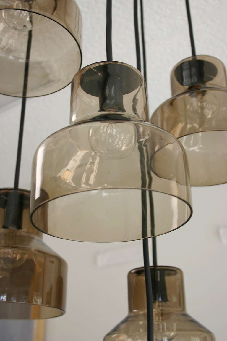 Danish Six Lamp Pendant In Excellent Condition For Sale In Southampton, NY