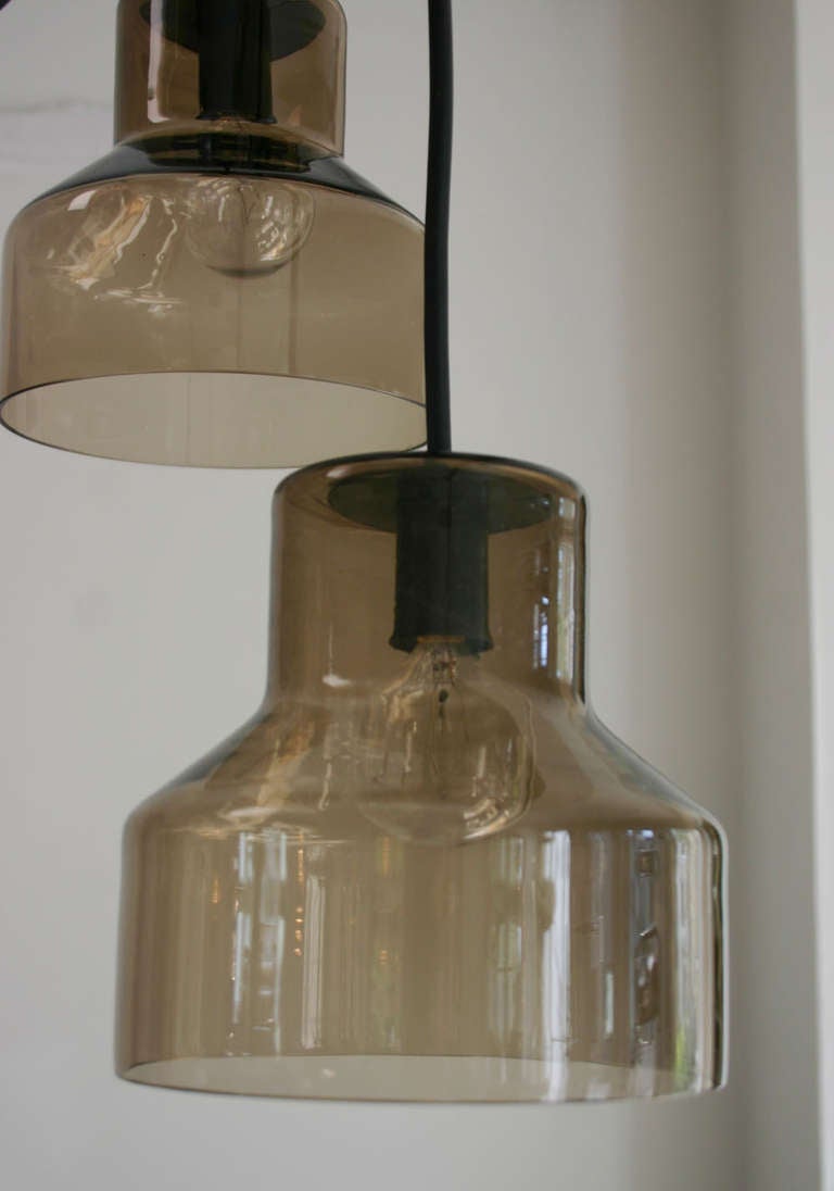 Late 20th Century Danish Six Lamp Pendant For Sale