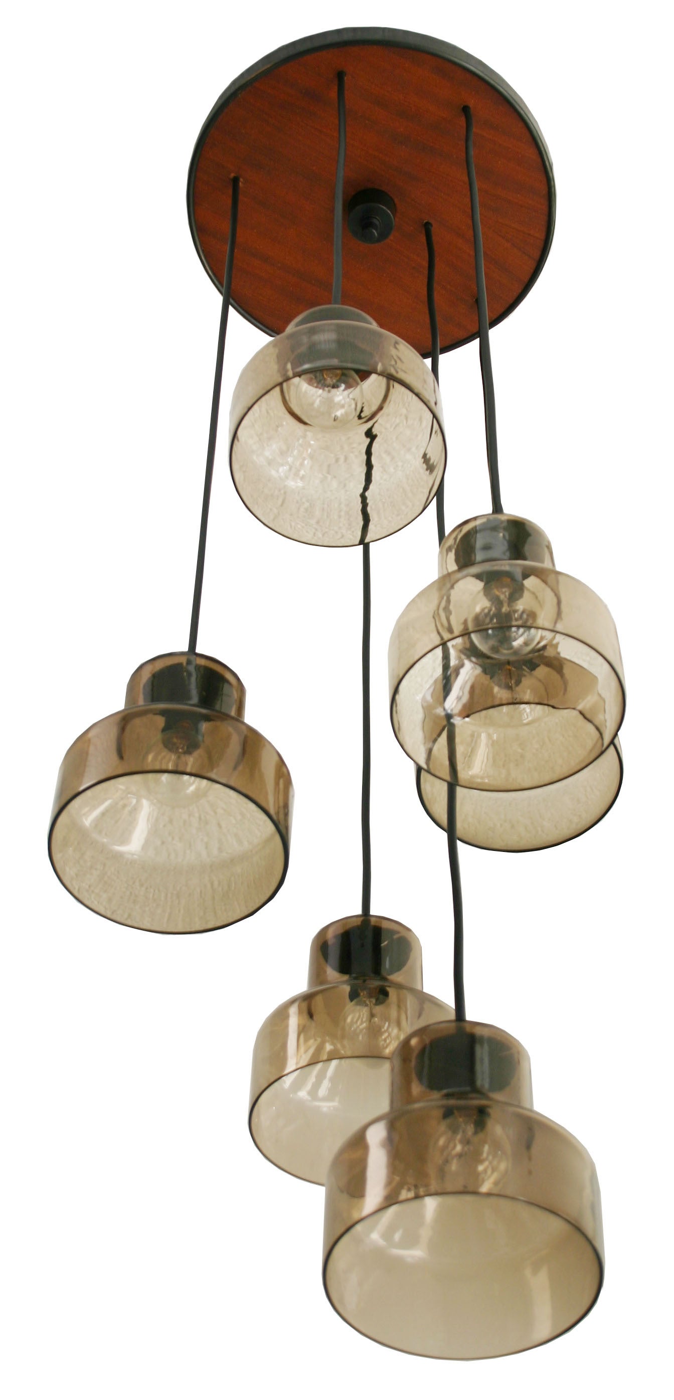 Danish Six Lamp Pendant For Sale