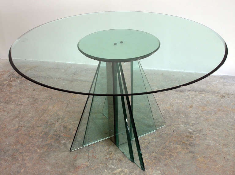 Italian Glass Table at 1stdibs