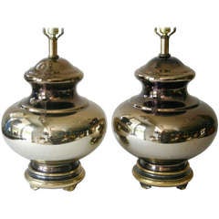 Pair Mercury Glass Lamps 1