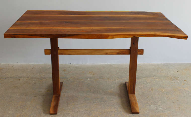 Mid-Century Modern Walnut Trestle Table