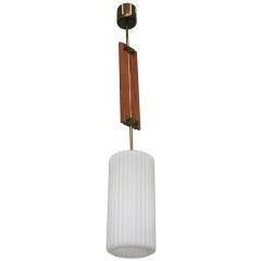 Italian Teak and Brass Pendant