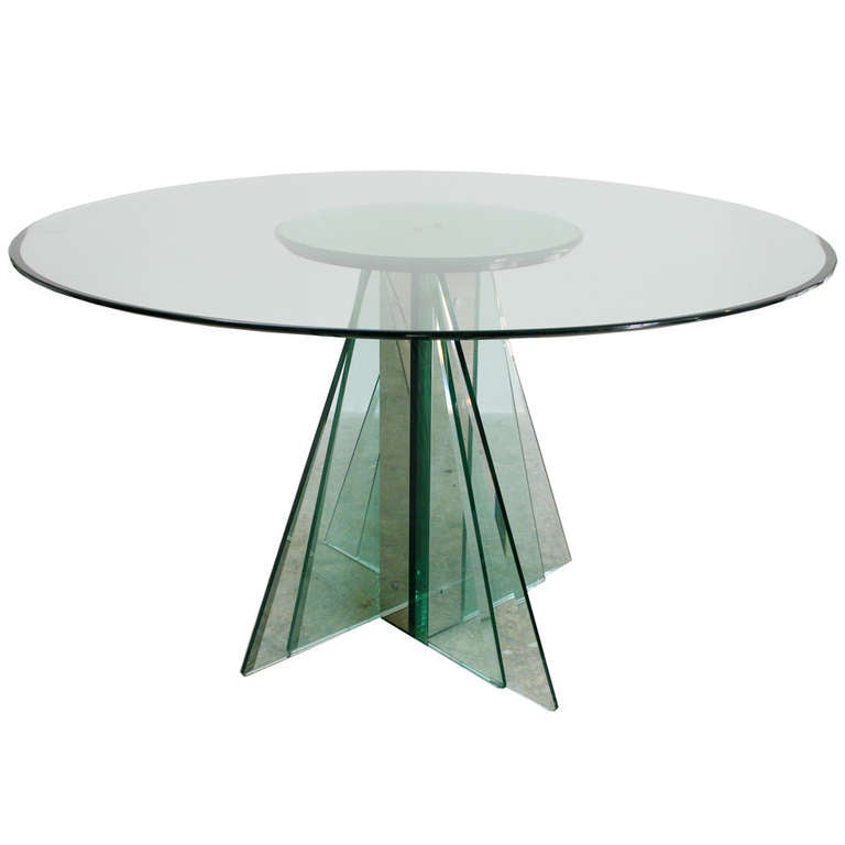 Italian Glass Table at 1stdibs