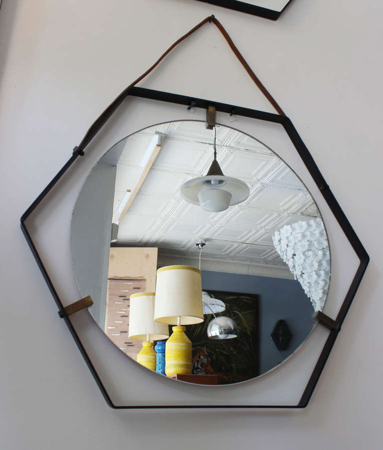 Italian Hexagonal Mirrors In Good Condition In Southampton, NY