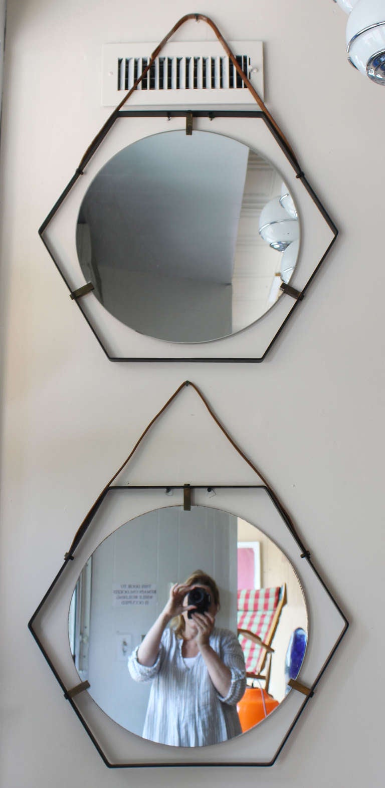 Metal Italian Hexagonal Mirrors