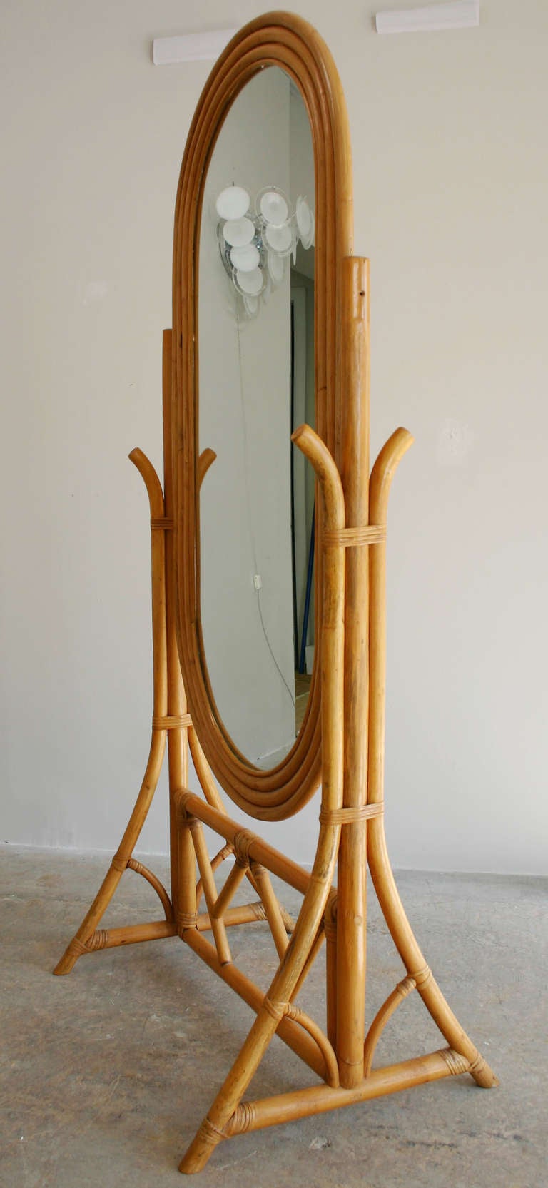 rattan full length mirror