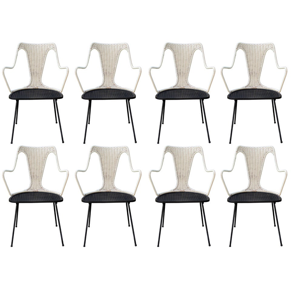 Set of Eight Salterini Dining Chairs