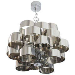 Italian Chrome Loop Chandelier