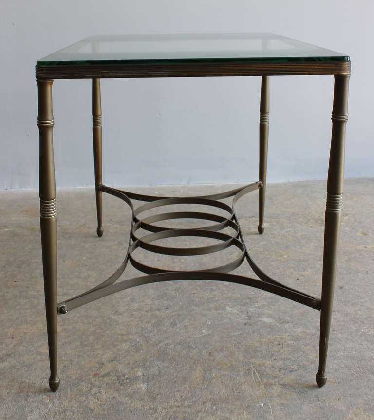 Italian Brass Side Table In Excellent Condition In Southampton, NY