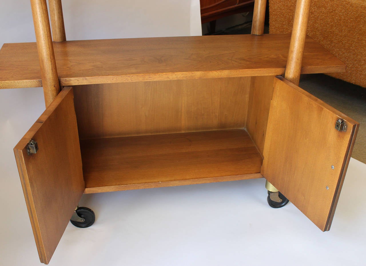 Wood Walnut Bar Cart